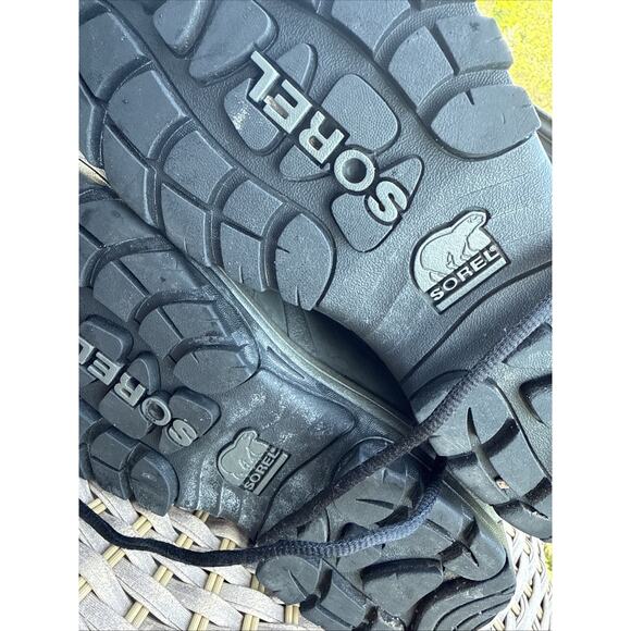 SOREL SNOWLION Black Nylon Rubber Insulated Snow BOOTS NL1082-010 Womens 9 Lined - Picture 15 of 16